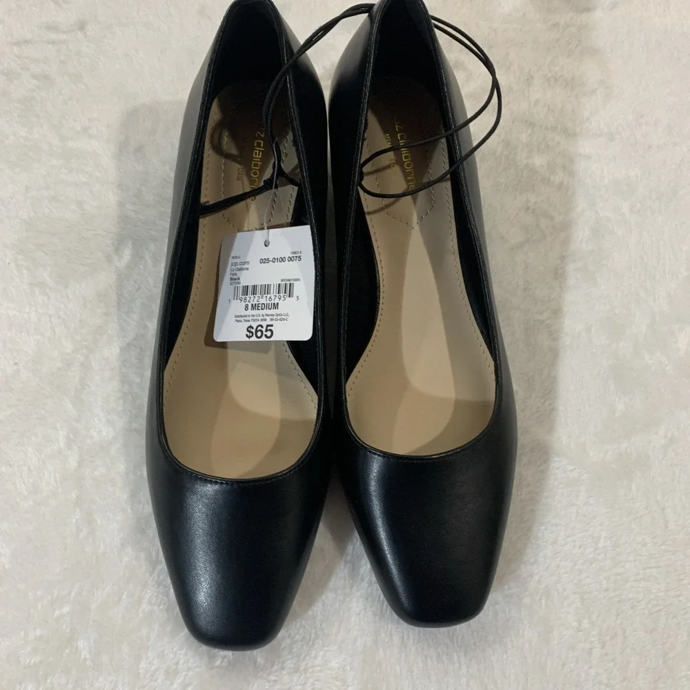 NWT Liz Claiborne Black Memory Foam Pumps Block Heels Dress Shoes Women's Size 8